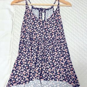 Womens floral baby doll tank top size S